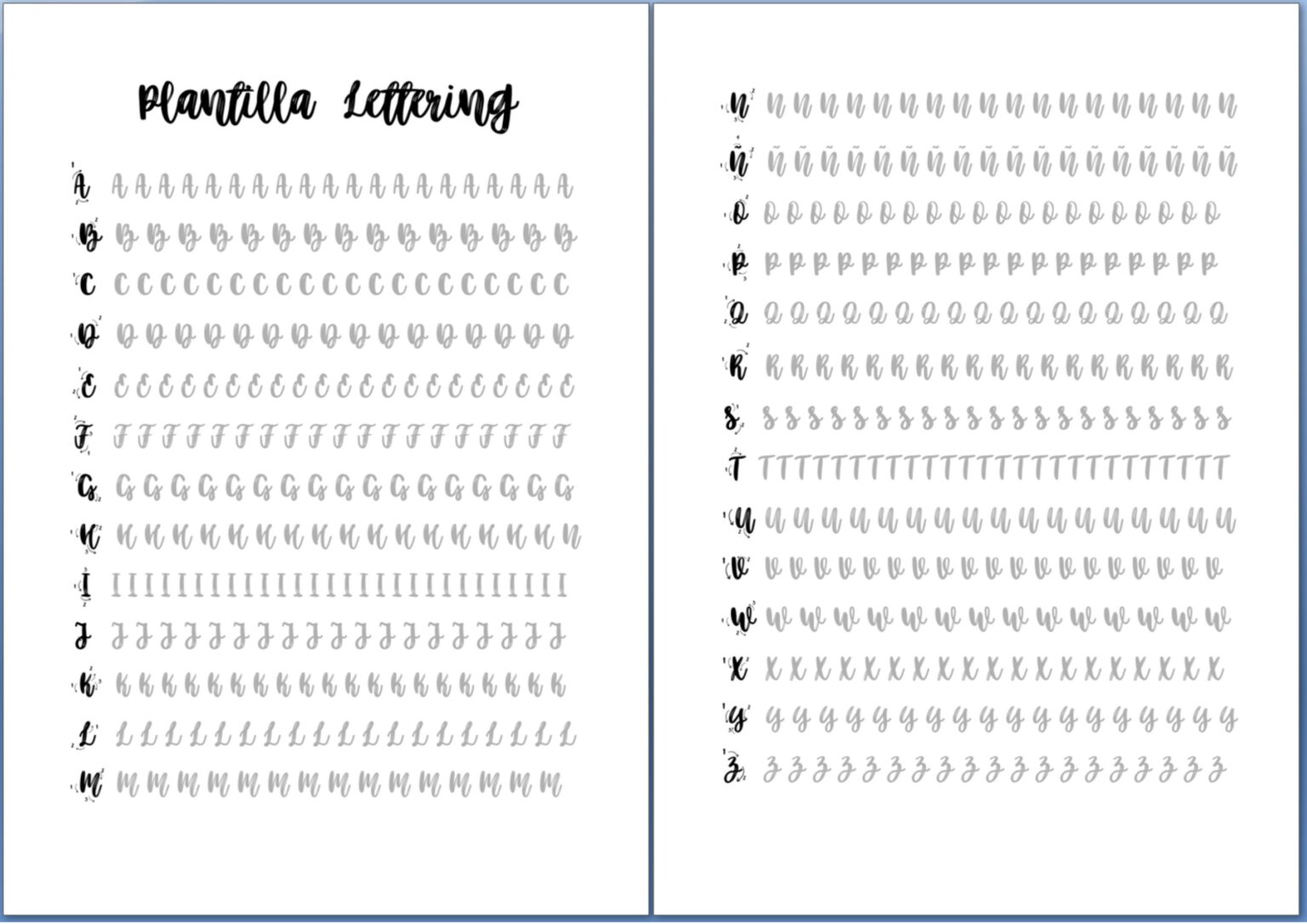 Plantillas de Lettering para Imprimir Gratis | PDF y Word