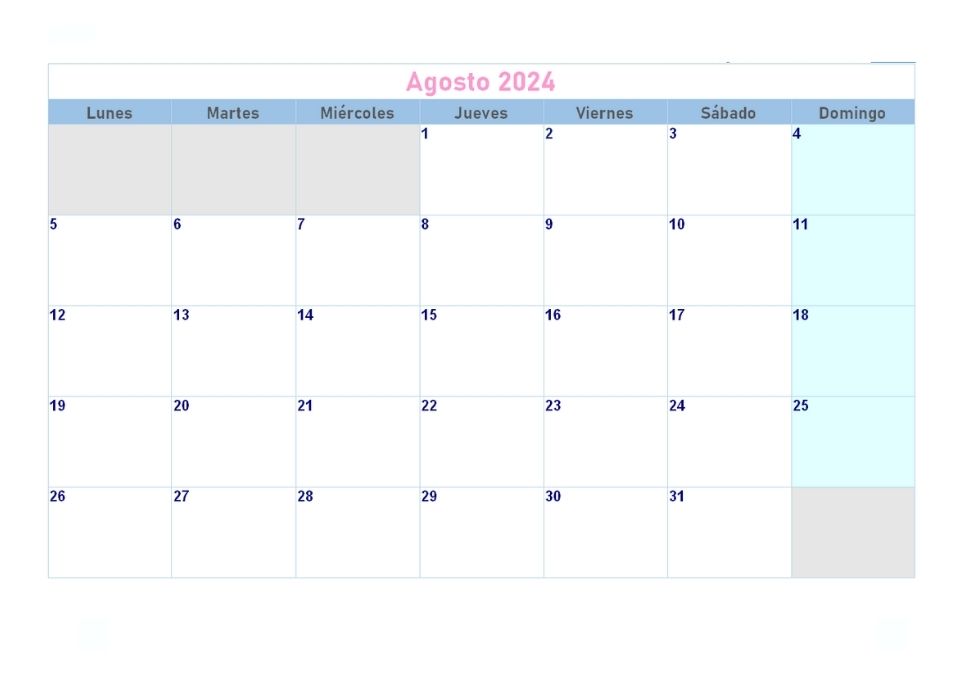 calendario agosto 